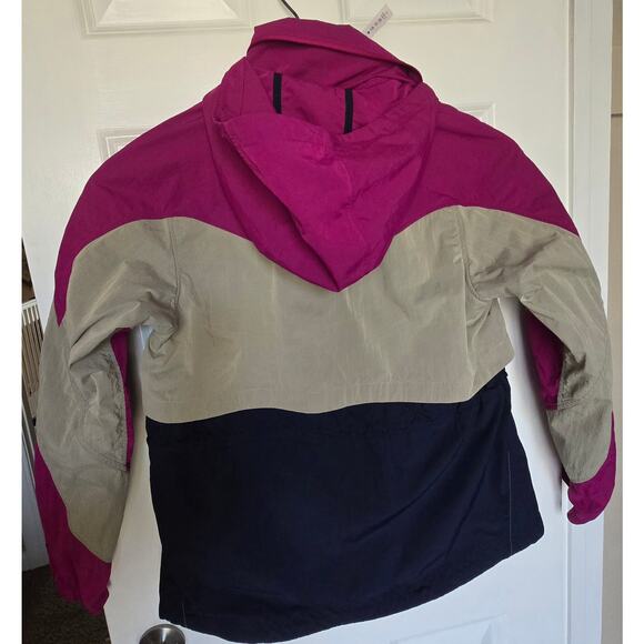 Lululemon Jacket Blockprint Anorak Pink Tan Navy Windproof Packable Size 4 - Picture 5 of 10